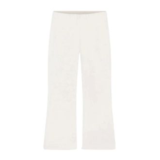Liviana Conti Broeken, Dames, Wit, S, Katoen, Witte Katoenen Slim Fit Elastische Taillebroek