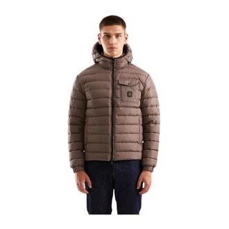 RefrigiWear Nylon Donzen Jas met Capuchon - Heren - Gewatteerde jassen - Beige - M - Nylon - Jassen