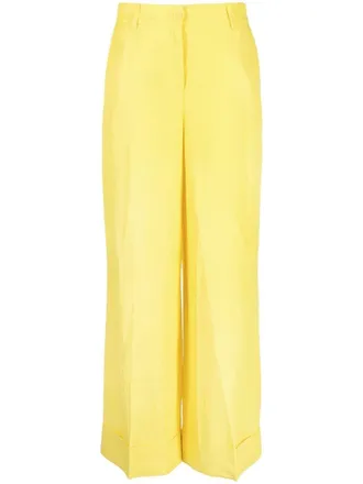P.A.R.O.S.H. pressed-crease straight-leg trousers - Yellow