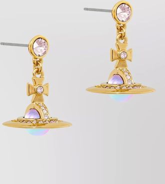 Vivienne Westwood gemstone drop earrings gold-tone finish