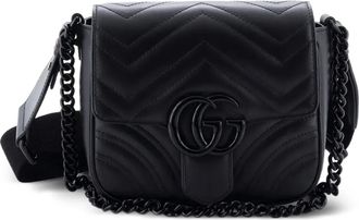 Gucci GG Marmont Convertible Flap Shoulder Bag Matelasse Leather Mini crossbody bag - Nero