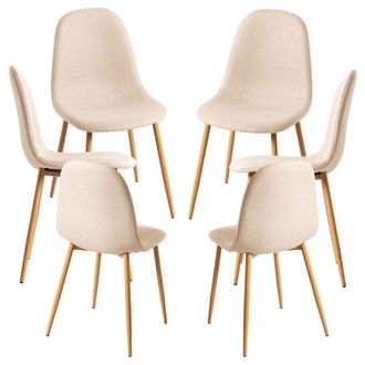 Regalos Miguel Packs Sillas Comedor - Pack 6 Sillas Teok Tela - Beige