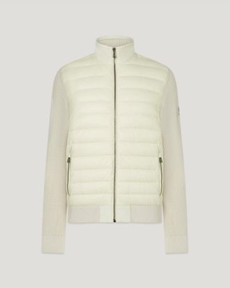 Belstaff Control Cardigan Mens Hybrid Down Knit Silver Birch Size 2XL