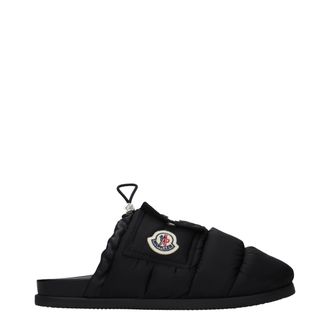 Moncler Black Fabric Womens Slippers