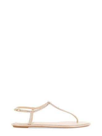 Rene Caovilla Beige Round Toe Sandals