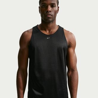 Nike Mens Standard Issue Practice Mesh Basketball Jersey in Black | IF2600-010
