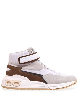 Ferragamo panelled hi-top sneakers - White