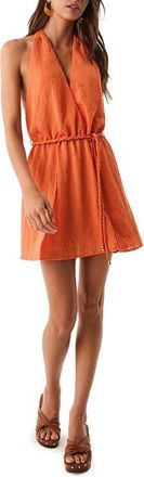 Vix Talita Open Back Halter Tie Belt Cover-Up Sundress in Orange at Nordstrom, Size X-Small