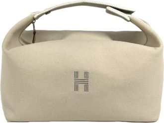 Herm&egrave;s Beige Cotton Pouch Vanity Bag (Pre-Owned)
