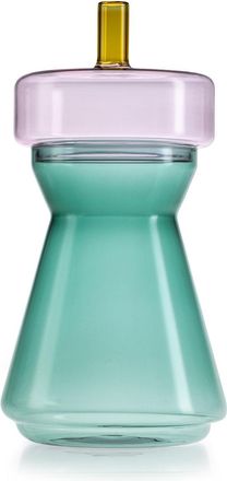 IVV peacock green borosilicate glass container chess+ pink lid amber knob