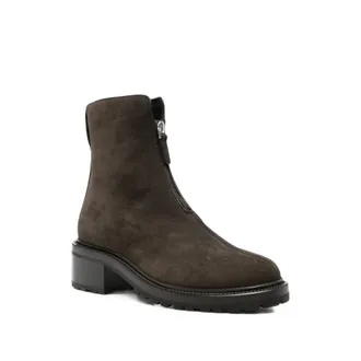 The Row Suede Zipped Ankle Boot - Brown