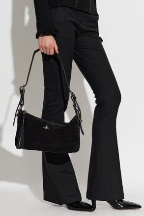 Vivienne Westwood Suede Shoulder Bag Emma, Womens, Black