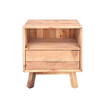 MisterWils Mesita de noche kubbe madera natural