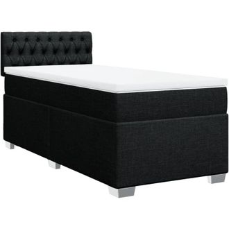 vidaXL Cama Box Spring Con Colch&oacute;n Tela Negro 100x200 Cm Vidaxl
