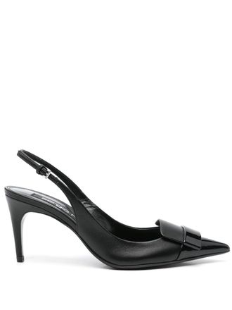 Sergio Rossi Pumps SR1 con cinturino posteriore 75mm - Nero