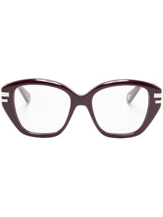 Chloé square-frame glasses - women - Acetate - 51 - Red