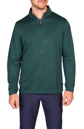 Tailorbyrd Modal Blend Quarter Zip Polo in Hunter Green at Nordstrom Rack, Size Medium