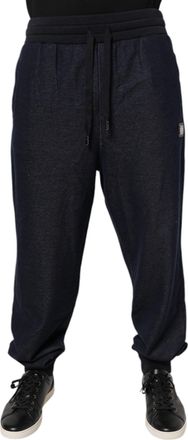 Dolce & Gabbana Black Jacquard Jogger Men Sweatpants Pants Cotton Elastane