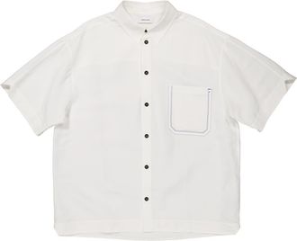 Ferragamo Mens Short-Sleeve Shirt in White, Size Large