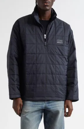Maison Margiela x Salomon Box Quilted Quarter Zip Jacket in Black at Nordstrom, Size X-Large