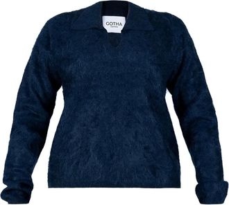 Gotha Maglione effetto spazzolato - Blu