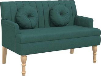 vidaXL Vidaxl - Banco Con Cojines Tela Verde Oscuro 113x64,5x75,5 Cm