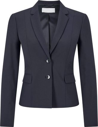 HUGO BOSS Womens Jaru Solid Patterned Lapel Collared Blazer in Open Blue - Size 18 UK