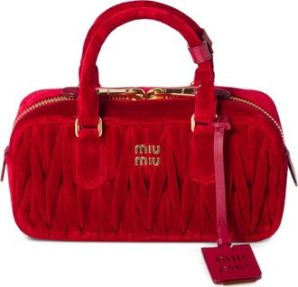 Miu Miu Arcadie matelass&eacute; shopper - Rood