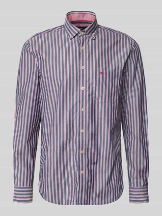 Fynch-Hatton Fynch-Hatton Slim Fit Freizeithemd mit Button-Down-Kragen in Aubergine, Gr&ouml;&szlig;e XXXL