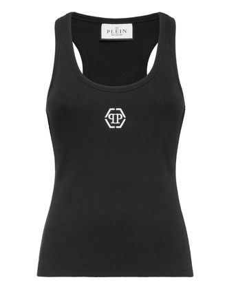 Philipp Plein Ribbed Tank Top Hexagon