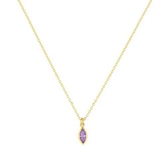 Set & Stones Marquise Birthstone Charm Necklace in Gold /June at Nordstrom