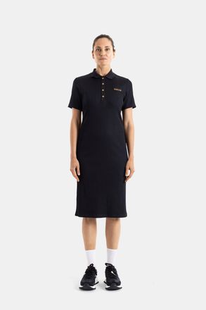 Moncler Piqu&eacute; Knit Polo Polo Dress - Black