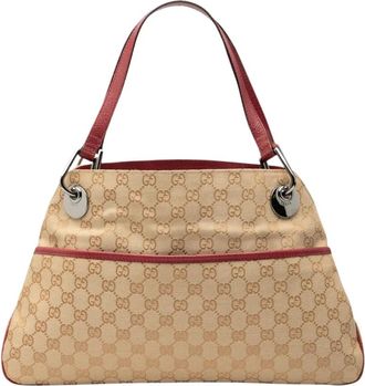 Gucci Pre-owned Handbags, female, Brown, Size: ONE SIZE Pre-owned GG Monogram Canvas Shoulder Bag