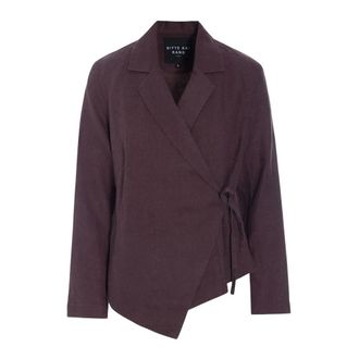 Bitte Kai Rand Kimonos, female, Purple, Size: 2XL Asymmetric Linen Jacket
