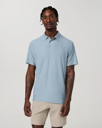 Vuori Clothing Strato Tech Polo | Raindrop Heather | XS, Size Extra Small