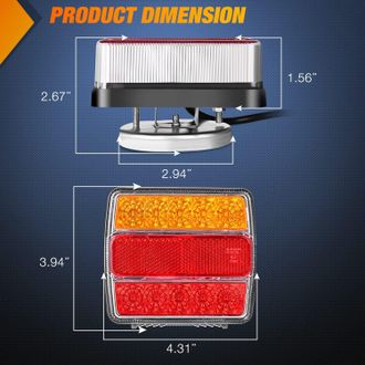 OEM Kit De Luces Led Magn&eacute;ticas Para Remolque, Cable De 24 Pies Con Enchufe De 7 Pines, Parada Trasera &Aacute;mbar, Luces De Placa De Se&ntilde;al De Giro En 12 V, Rv,