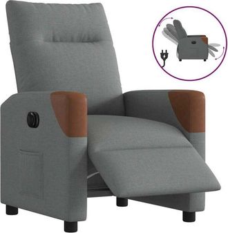 vidaXL Vidaxl - Sill&oacute;n Reclinable El&eacute;ctrico De Tela Gris Oscuro