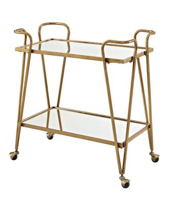 Linon Gold Mid-Century Bar Cart