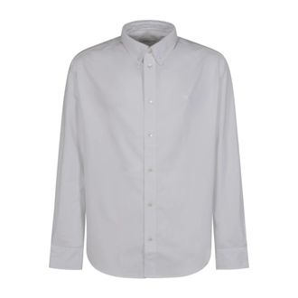Maison Kitsun&eacute; Profile Fox Button Down Shirt Seasonal - Heren - Zakelijke Overhemden - Wit - L - Katoen - Overhemden