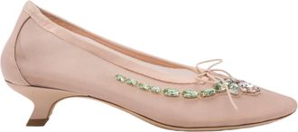 Simone Rocha Pointed-Toe Ballet Heels With Jewel Embellishments