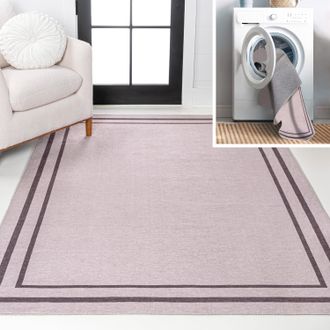 Jonathan Y Designs Sloane Classic 2-Stripe Border Washable Area Rug