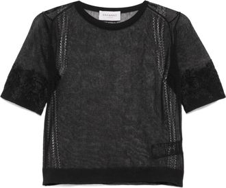 Ermanno Scervino T-shirt semi trasparente - Nero