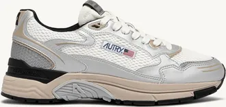 Autry HYPERWAY SNEAKERS IN SILVER, WHITE AND IRISH CREAM SYNTHETIC LEATHER AND MESH