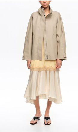 Bimba & Lola Short, Rubberized High Neck Trench in Stone at Nordstrom, Size Large Eu