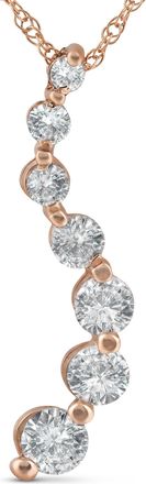 Pompeii3 1 ct TDW Diamond Journey Pendant 14k Rose Gold