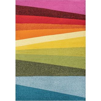 Jonathan Y Designs Prism Geometric Striped Area Rug in Orange/green/blue at Nordstrom, Size 2Ft 0In X 8Ft 0In
