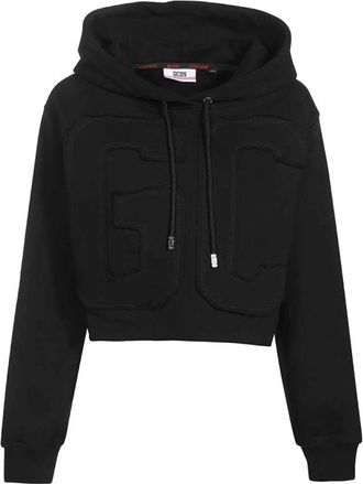 GCDS Geborduurde hoodie - Dames - Hoodies - Zwart - XS - Katoen - Hoodies & sweatvesten