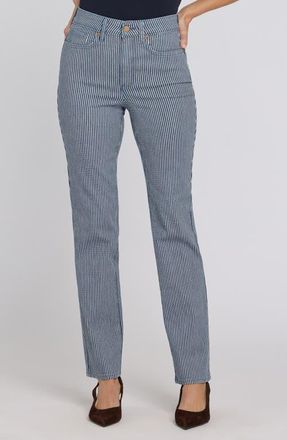 NYDJ Marilyn Straight Leg Jeans in Malaga Stripe at Nordstrom, Size 10