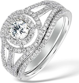 The Diamond Store Matching Lab Diamond Engagement and Wedding Ring 1ct VS1 18K White Gold