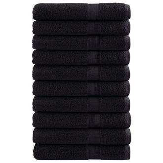 Berkfield Home Premium Sauna Towels SOLUND 10 pcs Black 80x200 cm 600 gsm